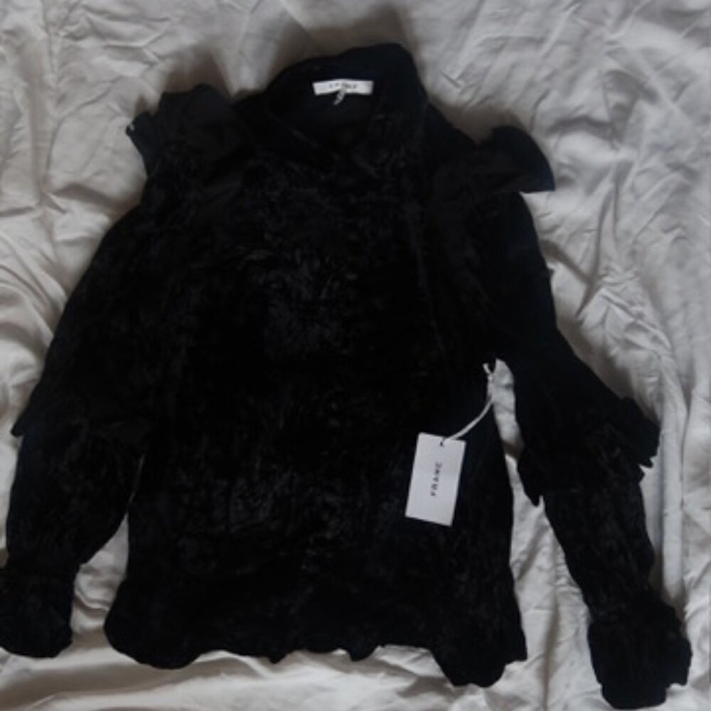 FRAME BLACK VELVET BLOUSE WITH TAGS